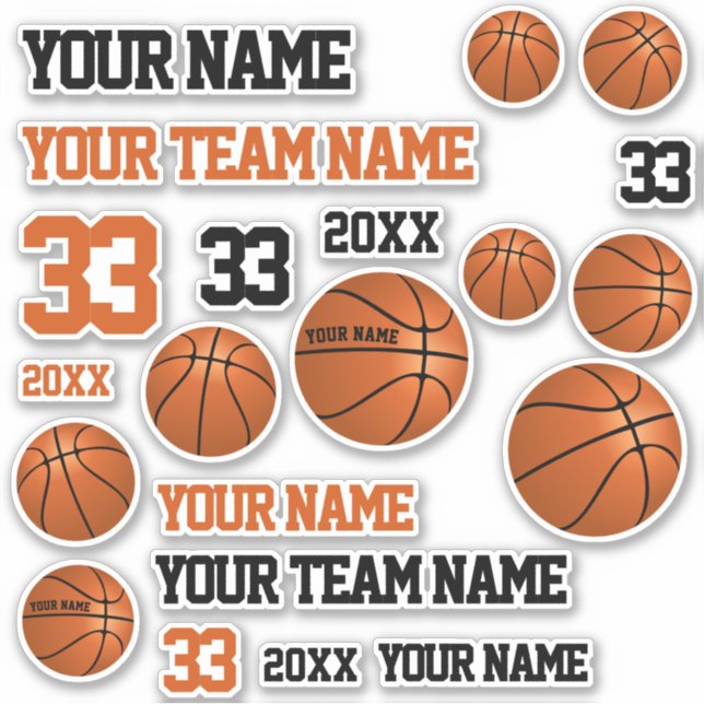 Basketbollteamet Namn Numerårets basketspelare Klistermärken (Framsida)
