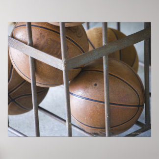 Basketbullar i basket poster