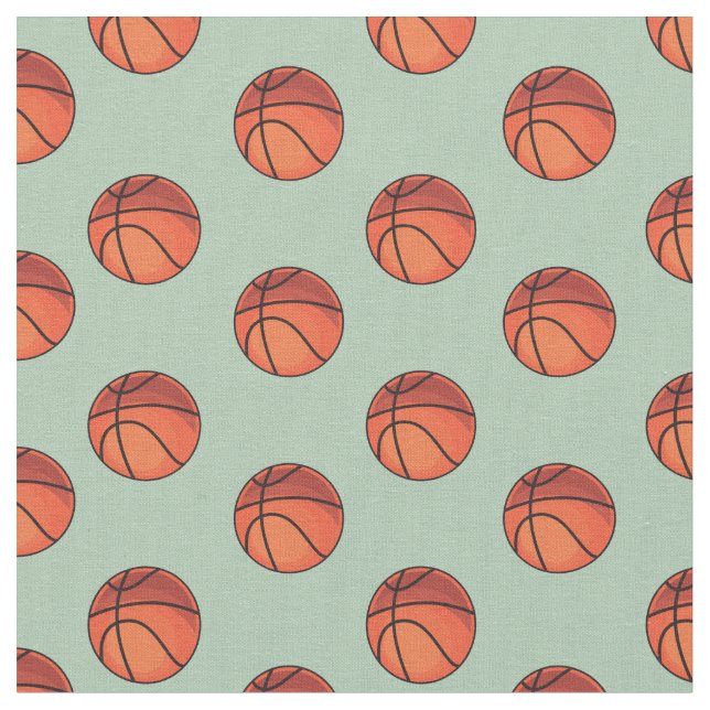 Basketbullar på Grönten Sage Tyg (Närbild)
