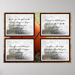 Basketcitationsteckenaffisch 1-4 poster