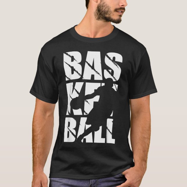 Basketdesign För Basketspelare Och Korg T Shirt (Framsida)