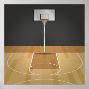 Basketdomstolillustration Poster