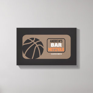BASKETfladdermösspuben Mitzvah Underteckna-I minn Canvastryck
