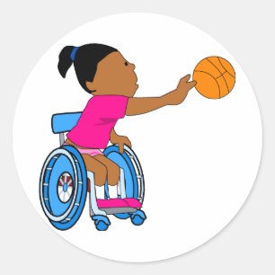 Basketflicka Runt Klistermärke