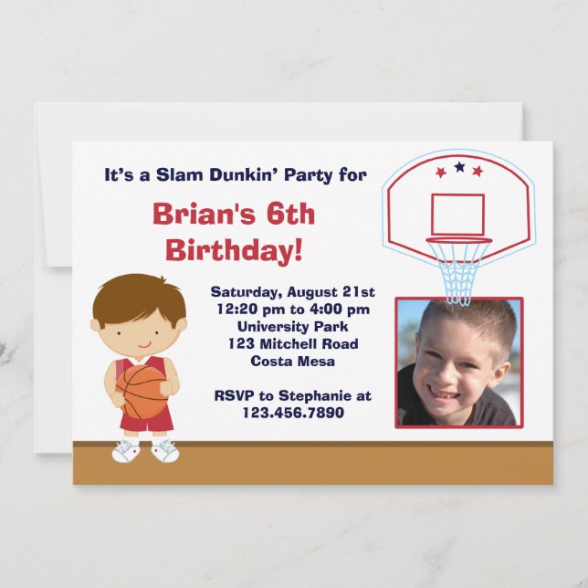 Basketfödelsedagsfest inbjudan (Framsida)