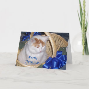BASKETFUL FÖR PURRRFECT CHRISTMAS ÖNSKEMÅL HELGKORT
