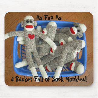 Basketfullt av sockan Monkies Mousepad Musmatta