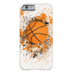 BasketGrunge målar coola för Splatterorangesvart Barely There iPhone 6 Fodral