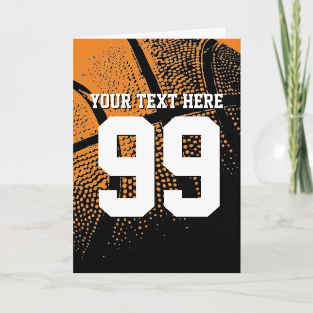 Baskethälsningkortet med sportjerseyen numrerar kort (Framsida)