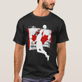 BasketKanada kanadensisk flagga som Dunking den T Shirt