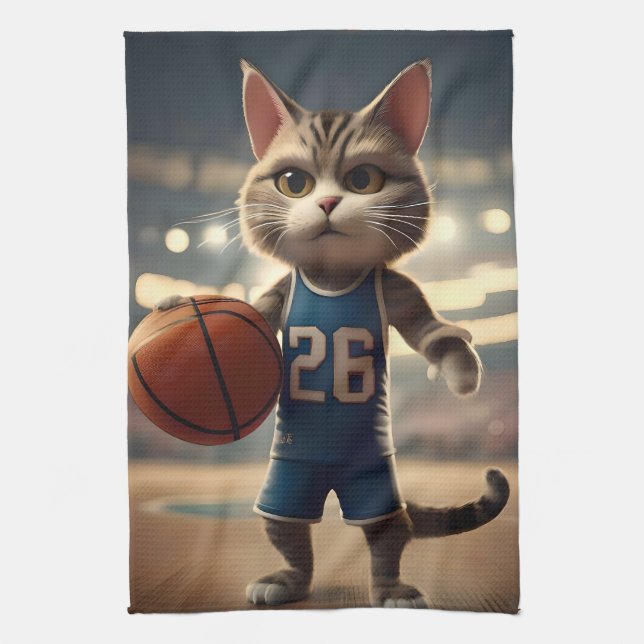 Basketkatt,Golf Putter Cover, Kökshandduk (Vertikal)