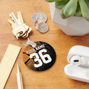 Basketkeychain med din egna jersey numrerar nyckelring