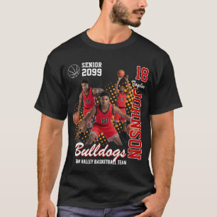 Basketlag Anpassad bild Seniorkväll Röd T Shirt