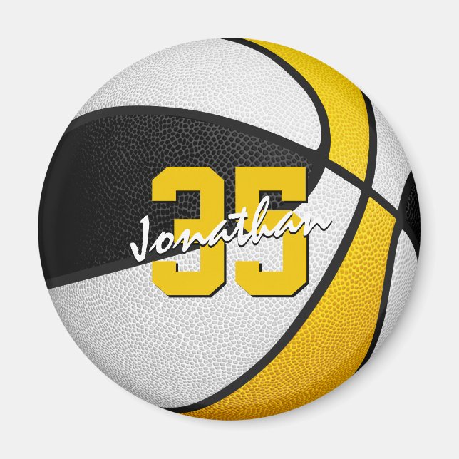 Basketlaget färg ger svarta guld magnet (Framsidan)