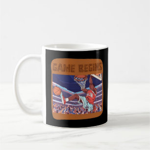 Basketmatchen i slam dunk börjar kaffemugg
