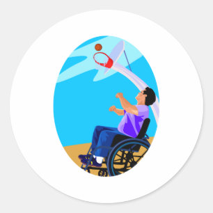 Basketpojke Runt Klistermärke