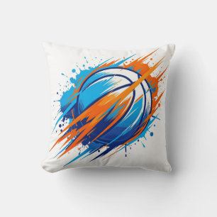 Basketpresent till Pappa Sportfan Blå Orange Logot Kudde