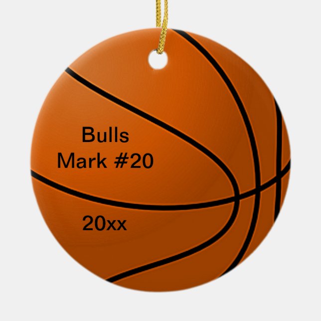 Basketprydnad Julgransprydnad Keramik (Framsidan)