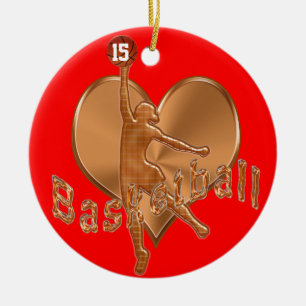 Basketprydnadar med henne NUMRERAR och NAMNGER Julgransprydnad Keramik