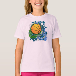 Basketpunken cirklar blåttT-tröja T-shirt