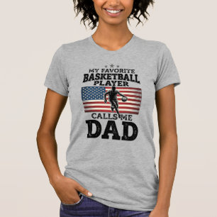 Basketsballpappa Patriotisk Vintage Gravering T-sh T Shirt