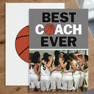 Basketsjälvcoach Bäst Någonsin Anpassad Foto Tack Kort