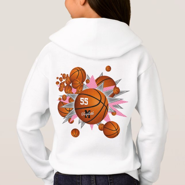 basketskulor rosa grått stjärnornas sport t shirt (Baksida)