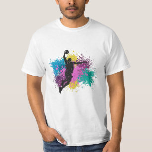 Basketspelare Grumma Färgfläckar T Shirt
