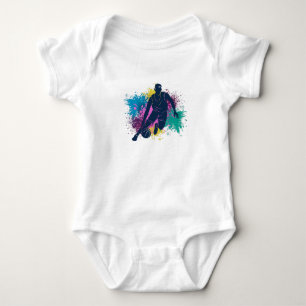 Basketspelare Grungy Färg Sprutar T Shirt