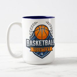 Basketspelare LÄGG TILL NAMN Varsity Skollag Två-Tonad Mugg