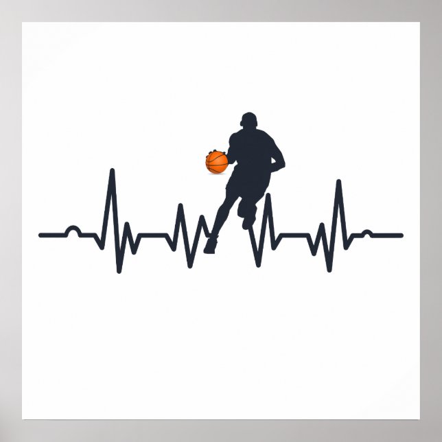 basketspelare med hjärtslag poster (Framsidan)