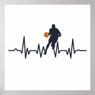 basketspelare med pulsslag poster