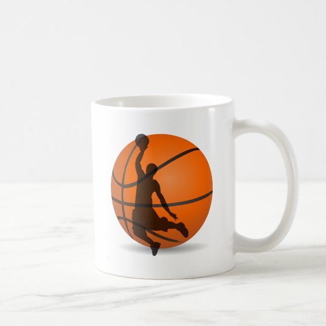 Basketspelare silhuette pop art kaffemugg (Höger)
