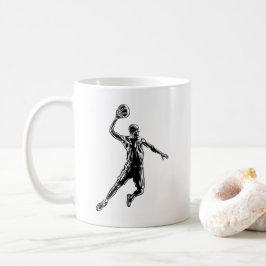 Basketspelare Slam Dunk Mörk Design Kaffemugg