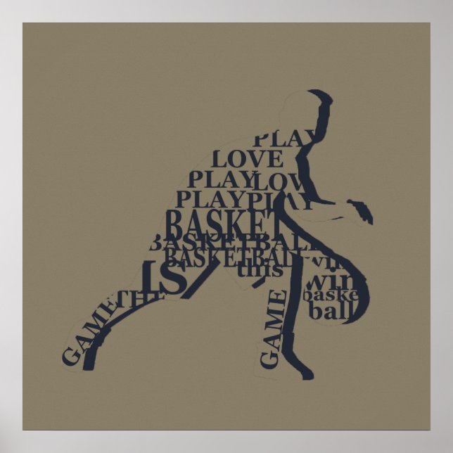 Basketspelare som dribblar poster (Framsidan)