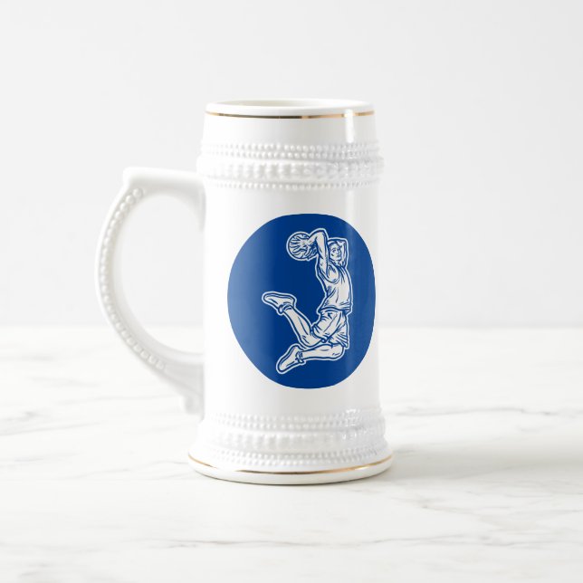 Basketspelare som gör Slam Dunk Ljusdesign Sejdel (Vänster)