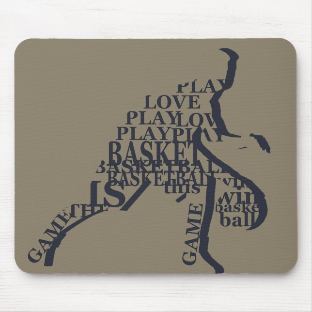 basketspelare som kör med fullt text musmatta (Framsidan)