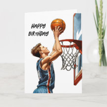 Basketspelare som skjuter hoopar Glad födelsedag