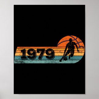 Basketspelare Spel Vintage Född 1979 Födelsedag  Poster