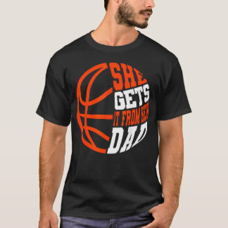 Basketspelare Tjej Sport Pappa Match Lag Plan T Shirt