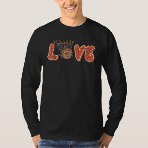 Basketspelare Tränarlag Hoops Boll Kärlek Distr T Shirt