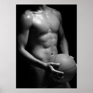 Basketspelare W7 i svartvitt Poster