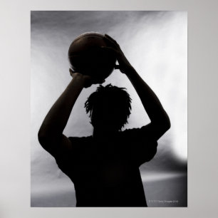 Basketspelarens silhouette poster