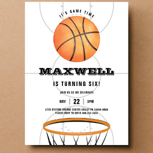 Baskettema Födelsedagsfirande Slam Dunk Inbjudningar