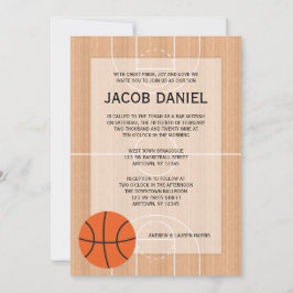 Baskettemat Bar Mitzvah Inbjudningar