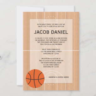 Baskettemat Bar Mitzvah Inbjudningar
