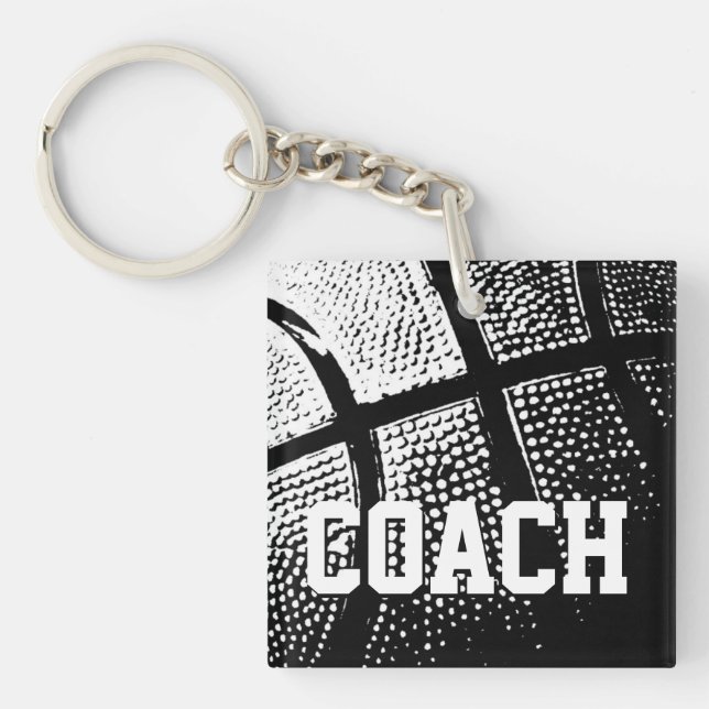 Baskettränaren kvadrerar keychain (Framsidan)