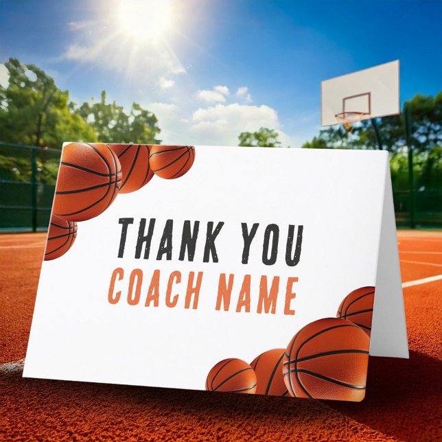 Baskettränarens namn  tack kort (Skapare uppladdad)