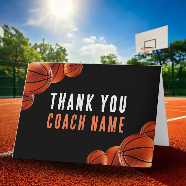 Baskettränarens namn  tack kort (Skapare uppladdad)