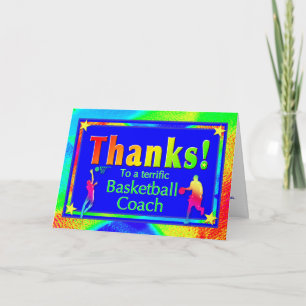 Baskettränaretackkort Tack Kort